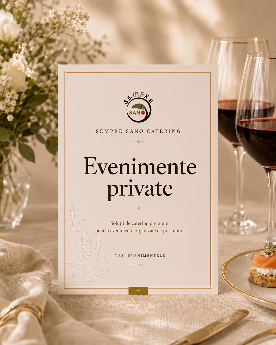 Evenimente private Sempre Sano — catering premium și prezentare elegantă