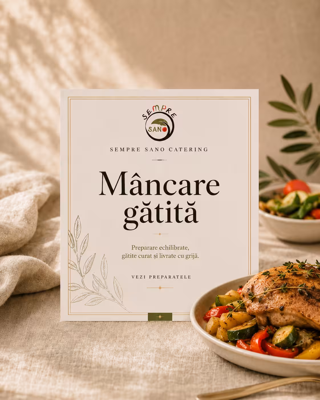 Mâncare gătită Sempre Sano — preparate echilibrate, gătite și livrate cu grijă